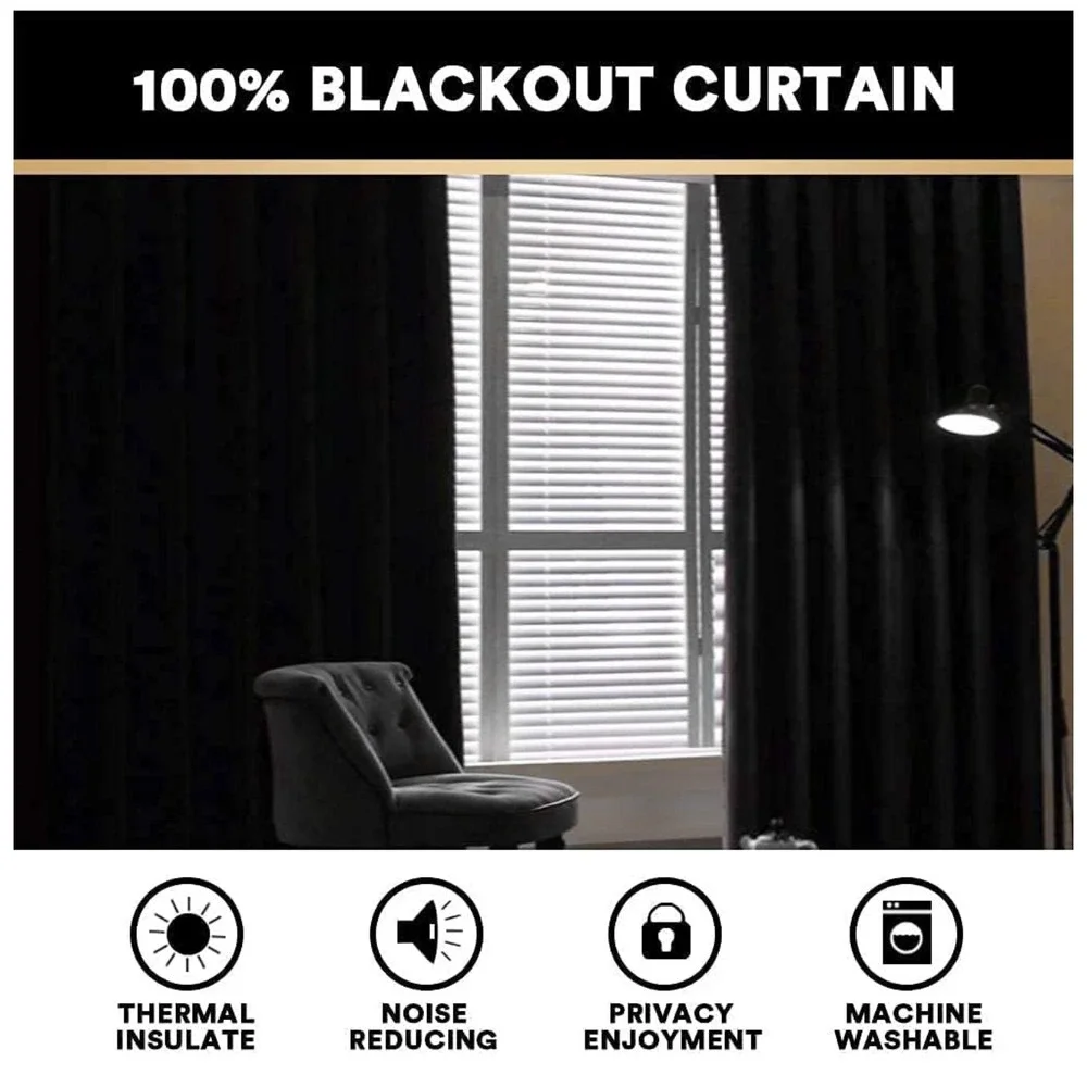 Blackout Grommet Curtains Thermal‎ Insulated Noise Reducing Faux Linen Gray 84